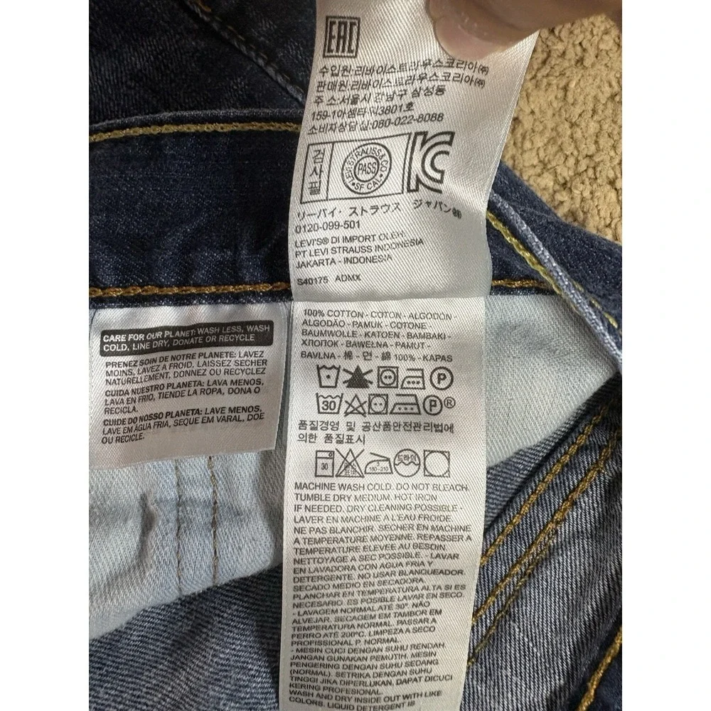 Levis 514 Jeans Men 38x34 Blue Straight Leg Mid Rise Preppy